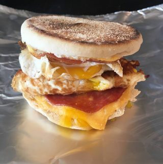 Photo of English Muffin Breakfast Sandwich.