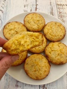 Photo of cheddar cheese muffins.
