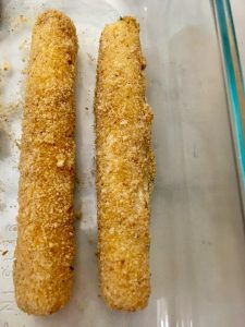 Photo of breaded mozzarella sticks.