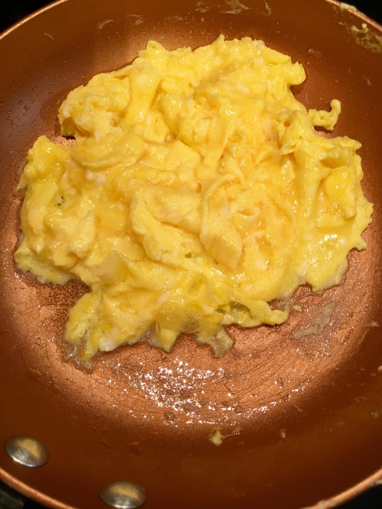 Perfectly scrambled eggs.
