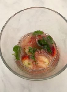 Mind and Strawberries muddled with lime juice.