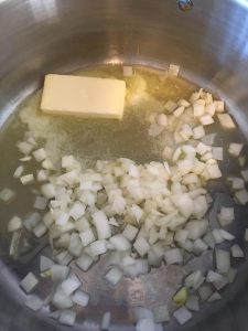 Onions cooking in butter.