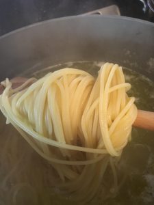 Boiled pasta.