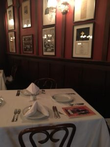 Photo of table at Antoine's Restaurant New Orleans.