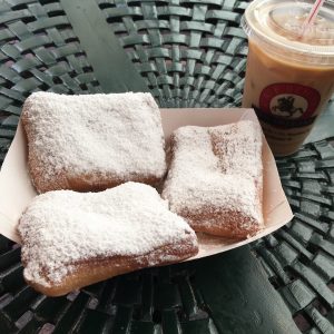 Photo of Beignet and Iced Latte at Cafe Beignet.