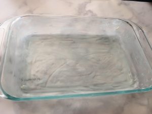 Photo of buttered baking dish.