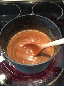 Photo of Vanilla-Bourbon Caramel Sauce cooking. 