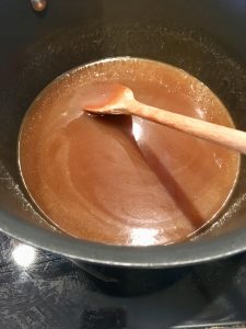 Photo of caramel sauce in progress.