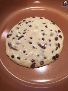 Photo of Chocolate Chip pancakes in the making. 