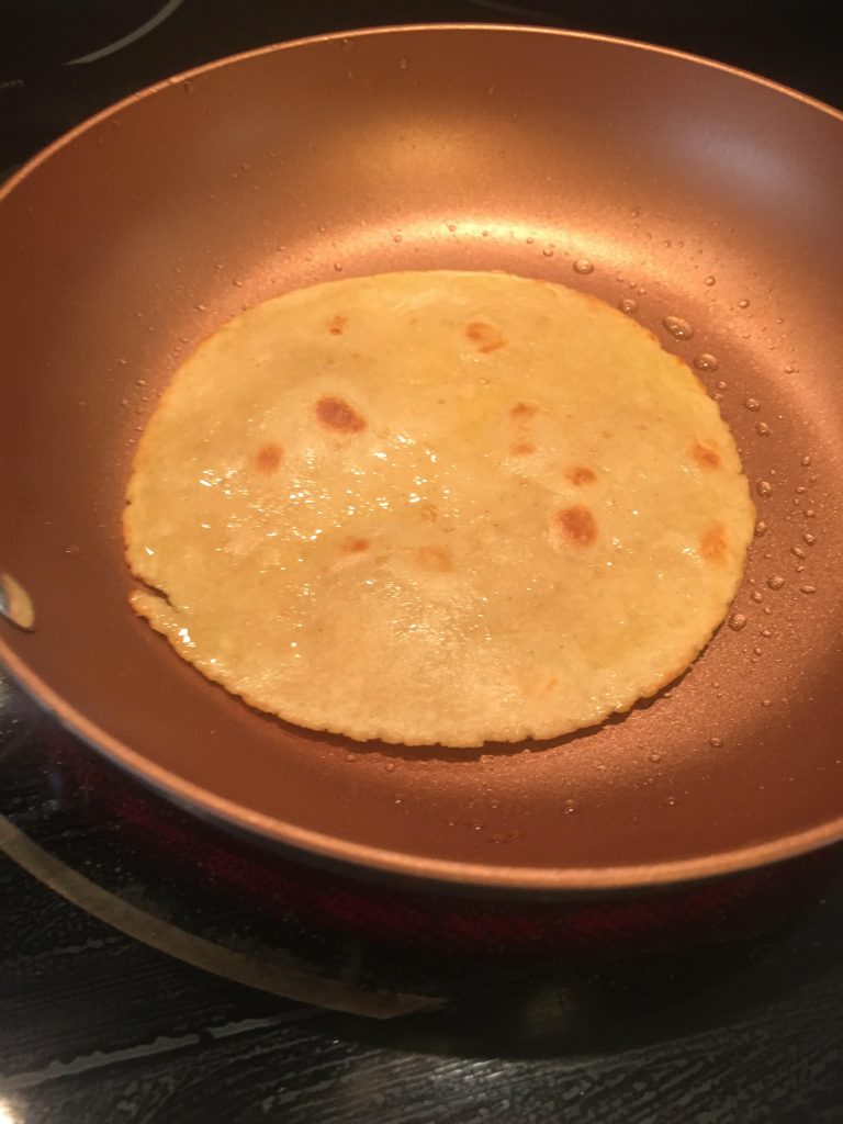 Fried Tortilla Breakfast Fried Eggs and Crunchy Tortilla with Queso