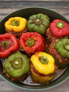 Stuffed Bell Pepper with Ground Beef and Rice 