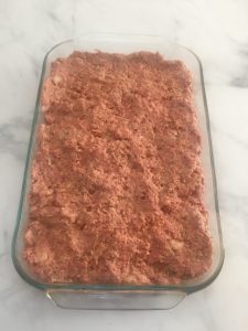 Photo of unbaked meatloaf.
