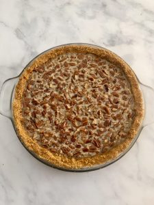 Pecan Pie with Graham Cracker Crust before baking.