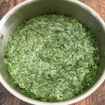 Photo of steakhouse style creamed spinach.