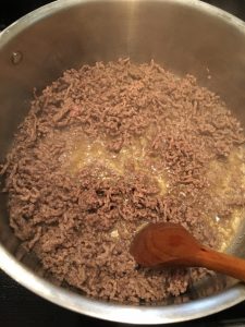 Photo of cooking ground beef. 