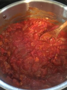 Tomato Sauce cooking.
