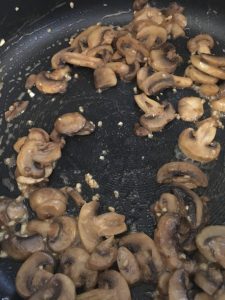 Mushrooms cooked with garlic.