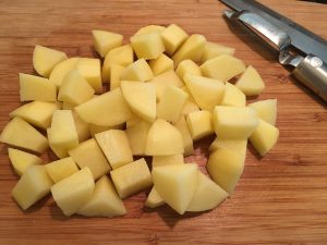 Chopped Yukon Gold Potatoes.