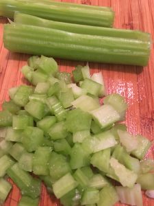 Diced celery.