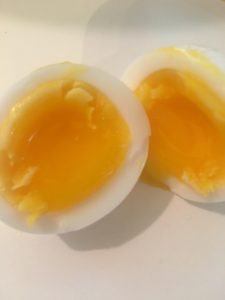 Medium hard boiled eggs.