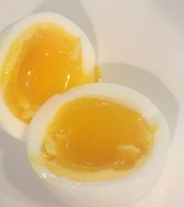 Medium hard boiled eggs.