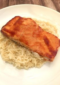 BBQ Salmon with Fluffy White Rice.