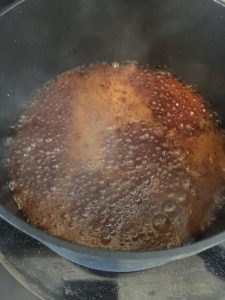 Making Teriyaki Sauce.