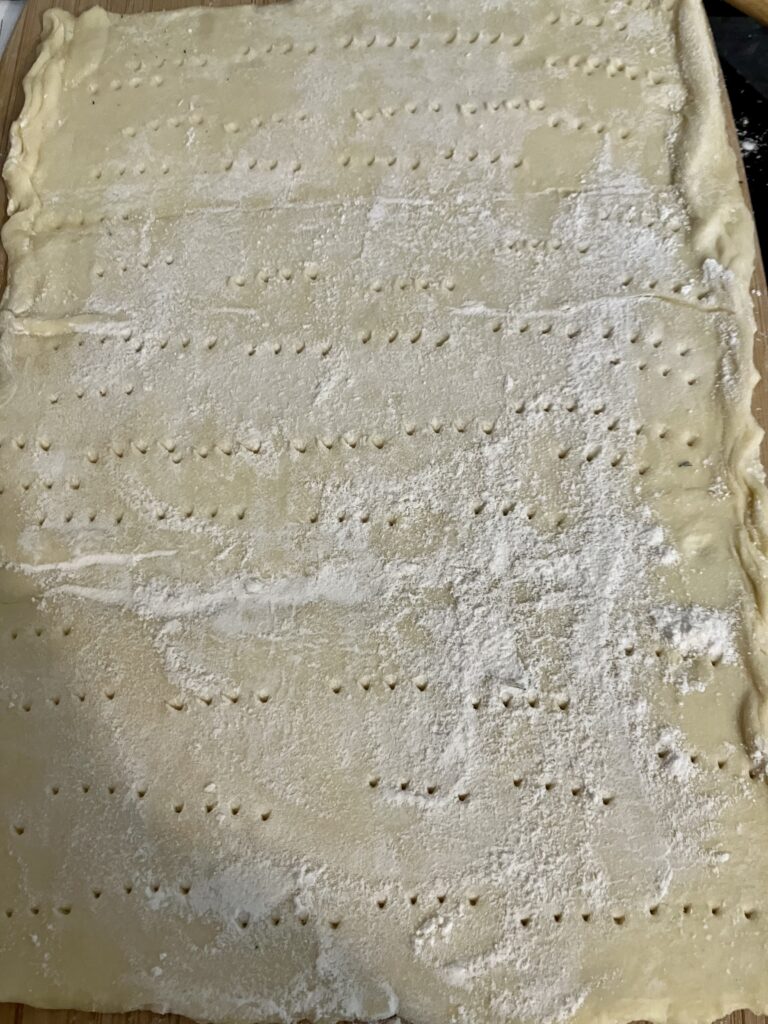 Puff pastry sheet. 