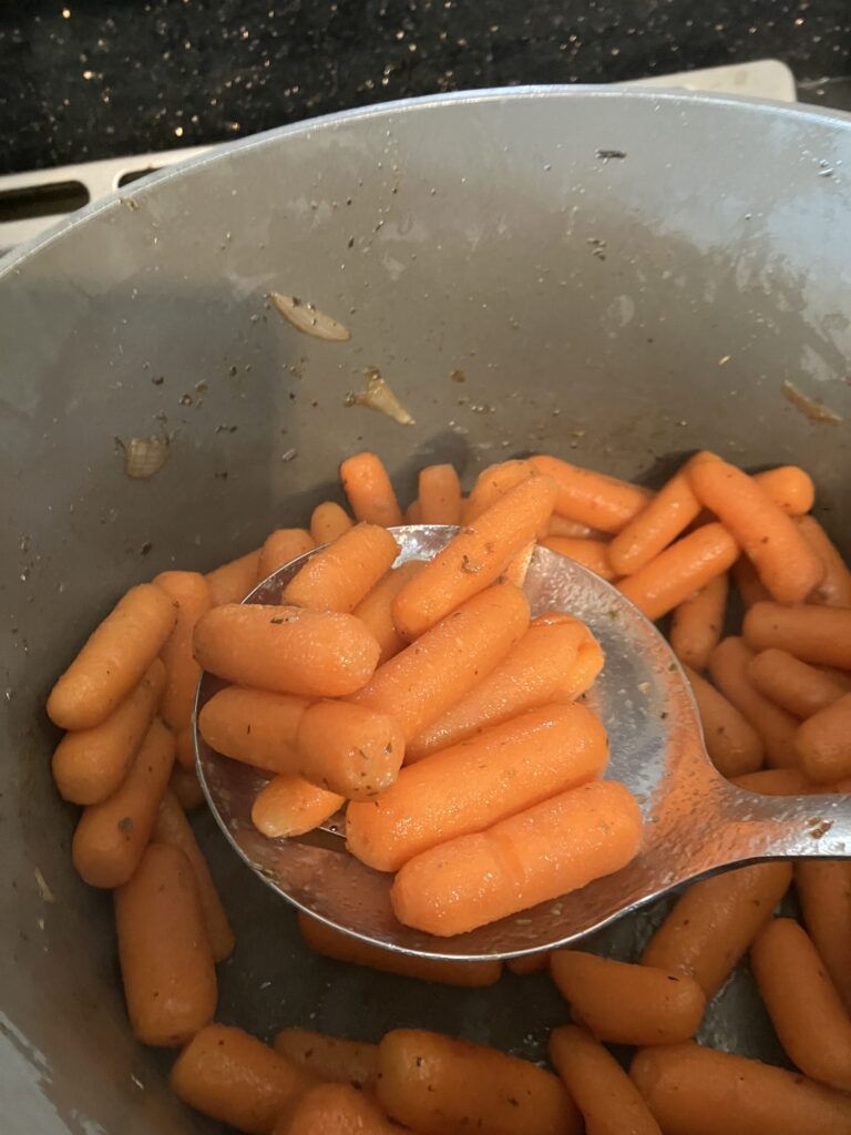 Cooking carrots. 