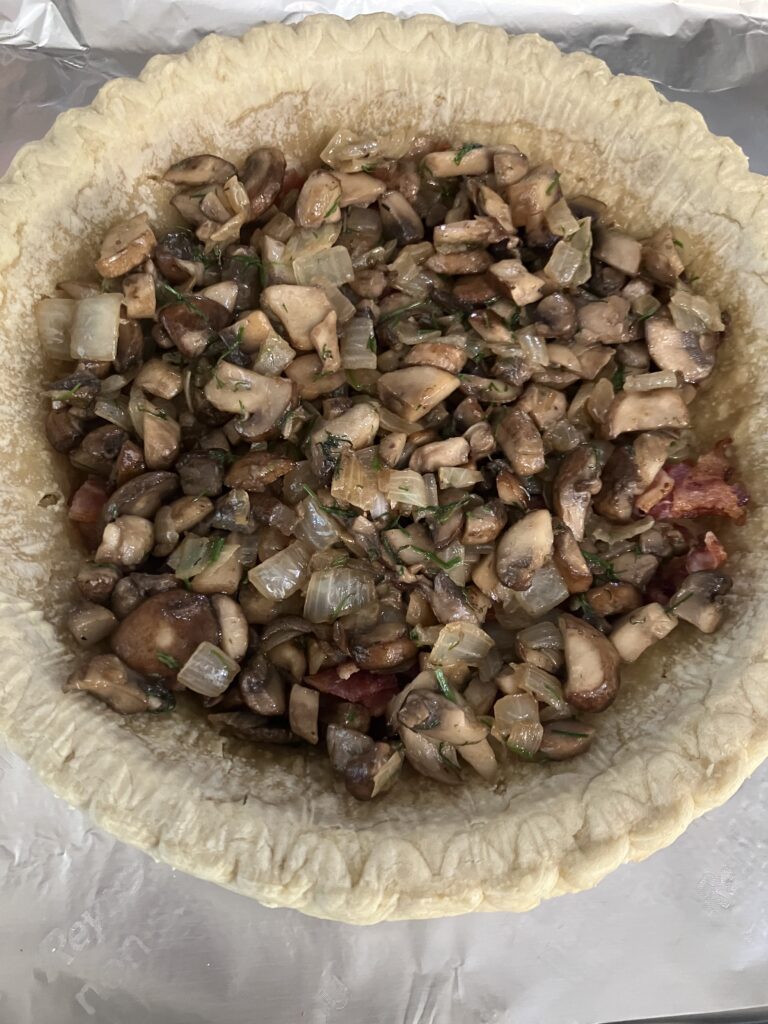 Mushrooms in pie shell.