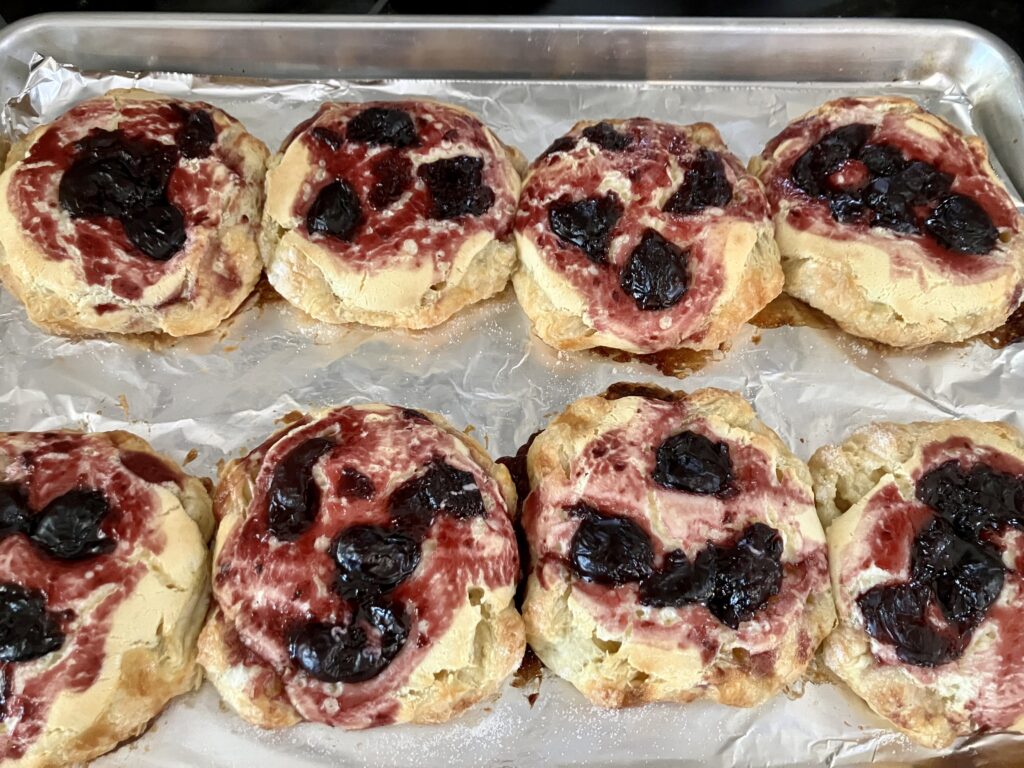 Cherry Cheese Danishes after baking. 