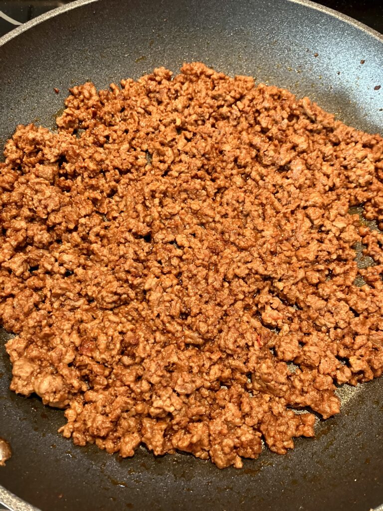 Ground beef for tacos. 