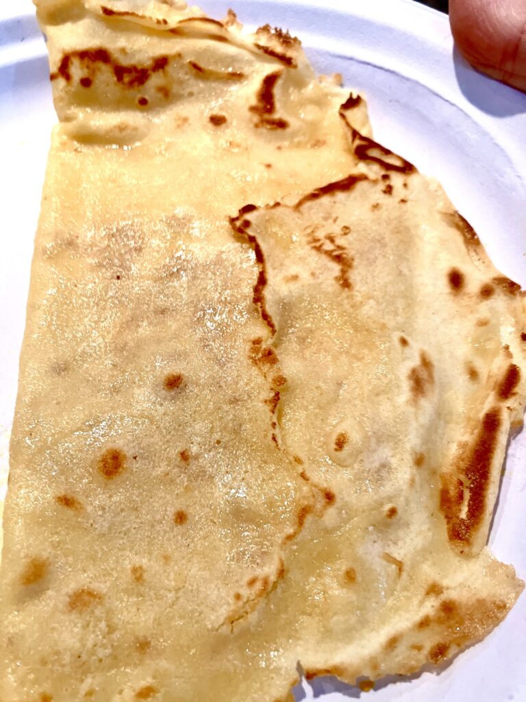 A Crepe in a plate. 