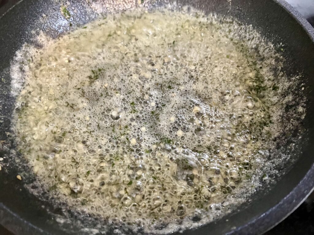 Garlic butter with herbs. 