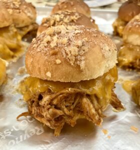 BBQ Chicken Sliders On Hawaiian Rolls