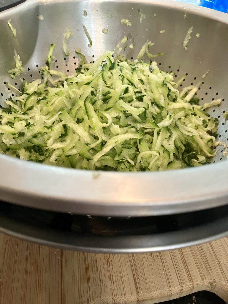 Grated zucchini. 