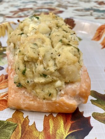 Crab and Shrimp Stuffed Salmon.