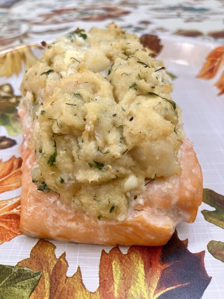 Crab and Shrimp Stuffed Salmon