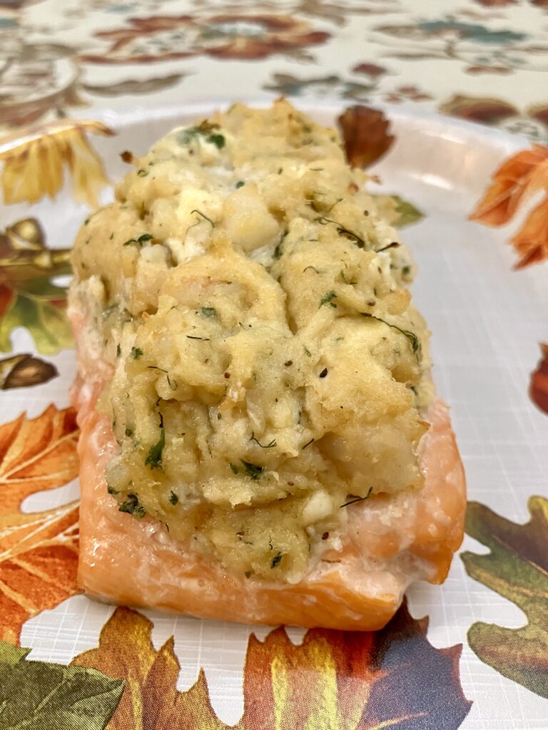 Crab and Shrimp Stuffed Salmon