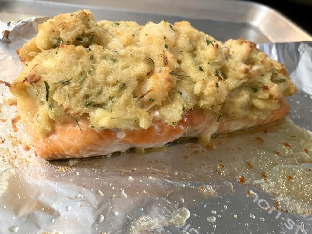 Crab and Shrimp Stuffed Salmon