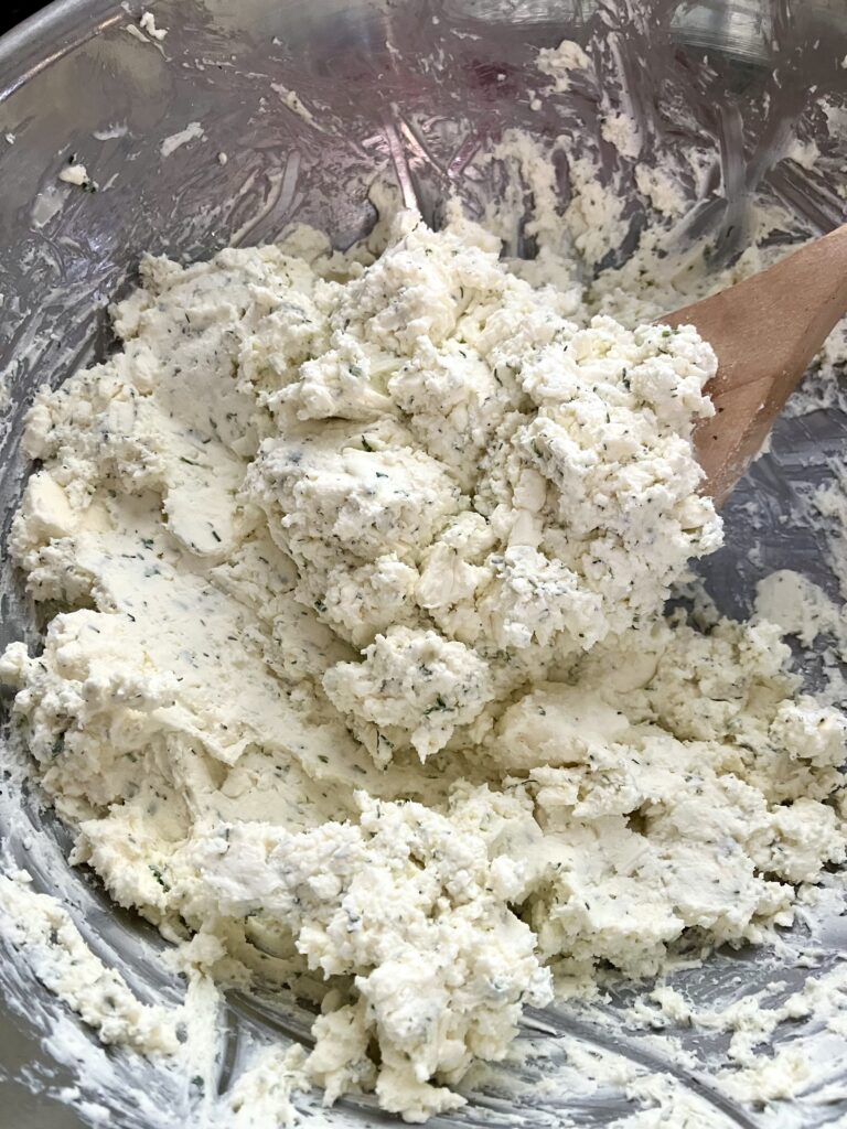 Cream cheese, Feta and Mizithra mixture. 