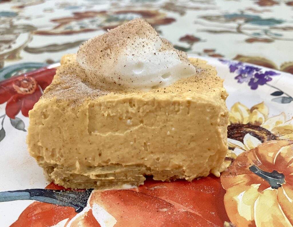 No Bake Pumpkin Cheesecake Squares