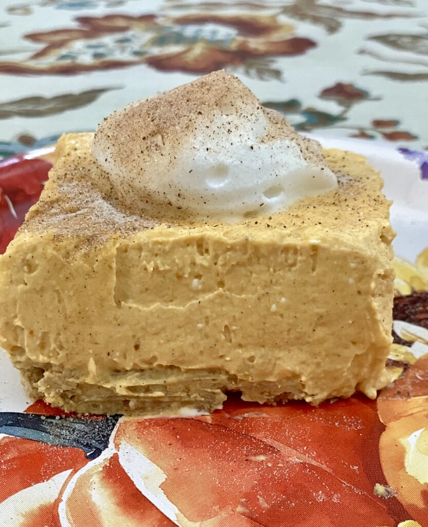 No Bake Pumpkin Cheesecake Squares