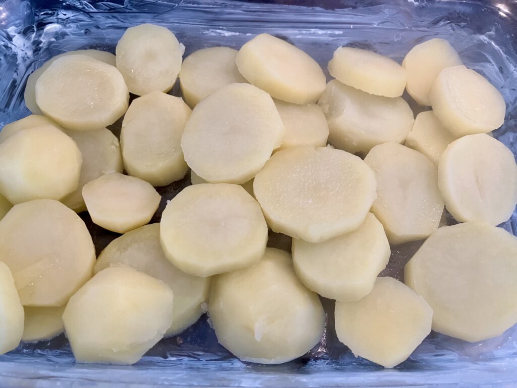 Layer one: potatoes 