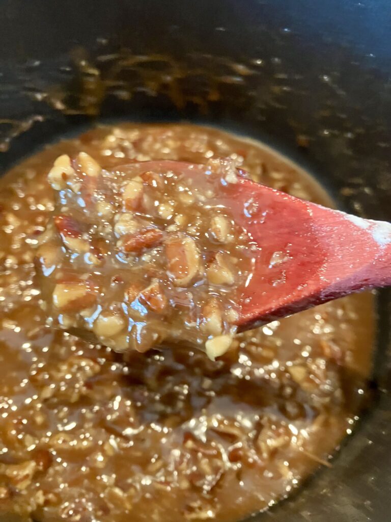 Pecan pie mixture. 