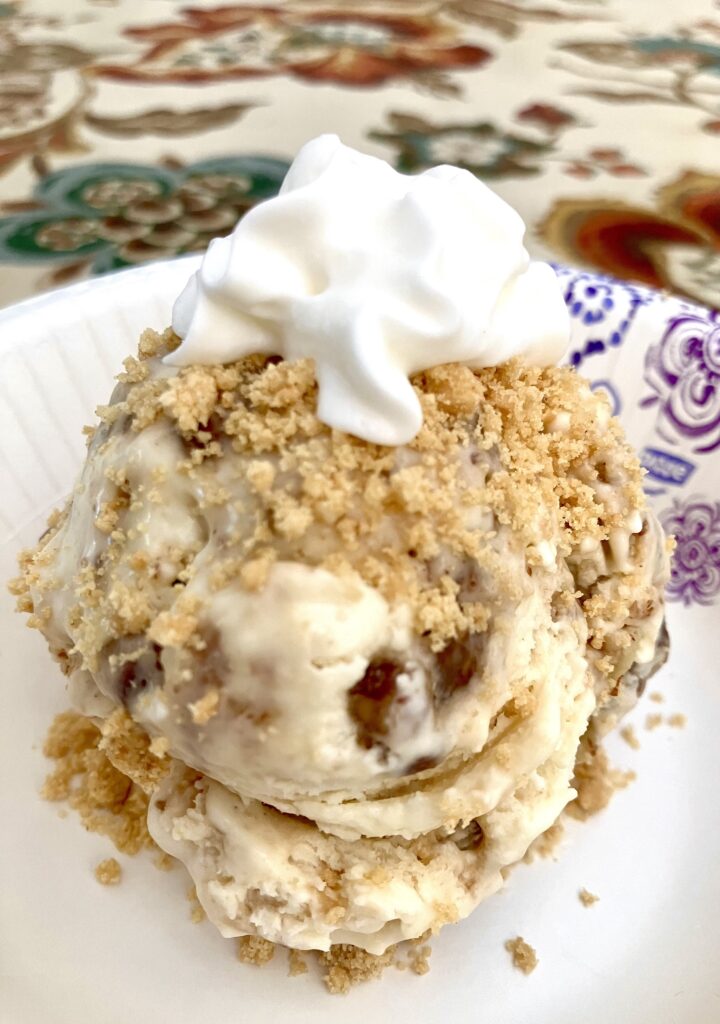 A scoop of Pecan Pie Ice Cream 