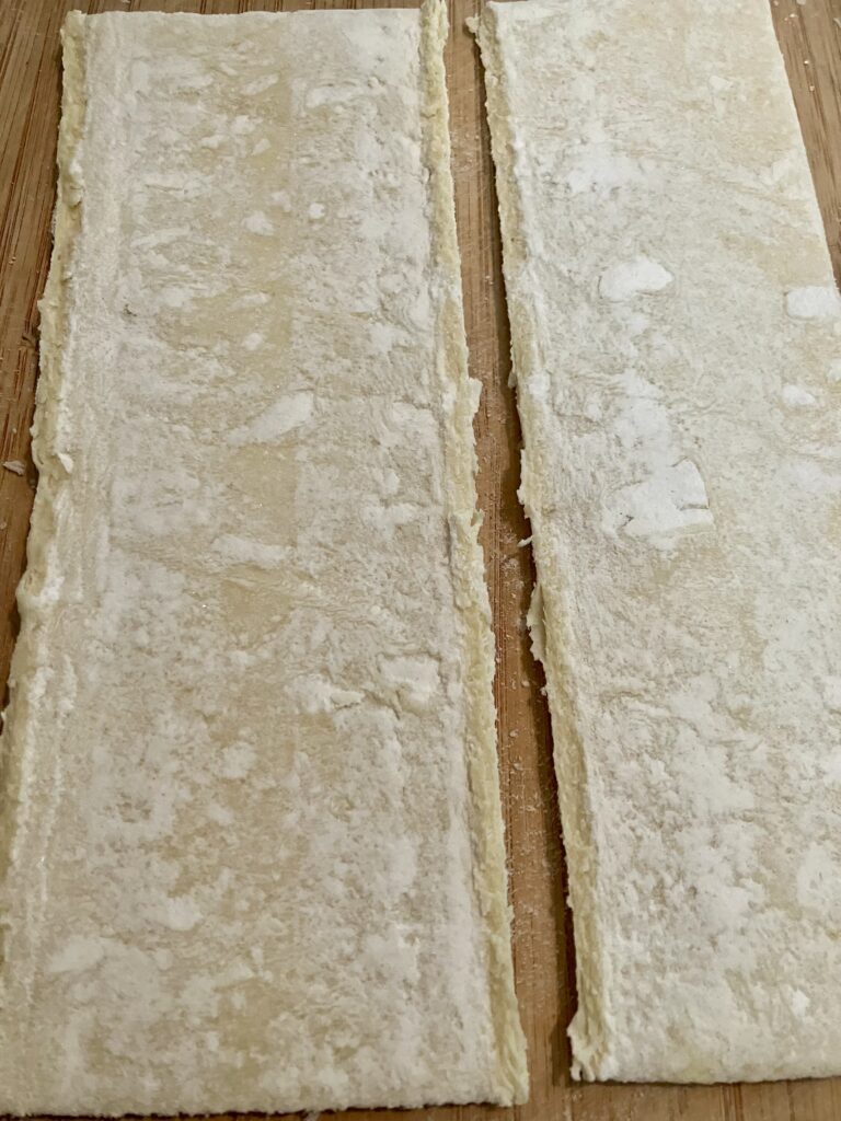 Puff pastry rectangles