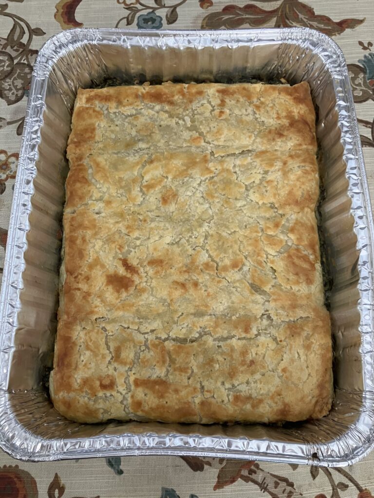 Spanakopita with puff pastry right out of the oven. 