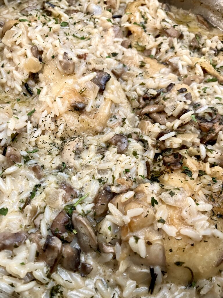 Creamy Mushroom Chicken and Rice