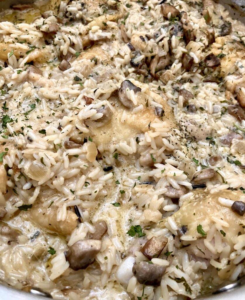 Creamy Mushroom Chicken and Rice